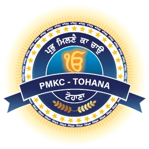 Prabh Milne Ka Chao, Tohana — emblem showing Ik Onkar within a blue and gold roundel